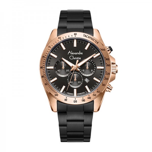 Alexandre Christie AC 6667 Rosegold Black Steel MCBBRBA Alexandre Christie AC 6667 Rosegold Black Steel MCBBRBA